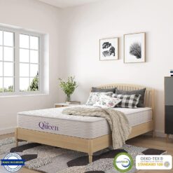 NapQueen 6 Inch Innerspring Queen Size Medium Firm Support Relief Mattress, Bed in a Box