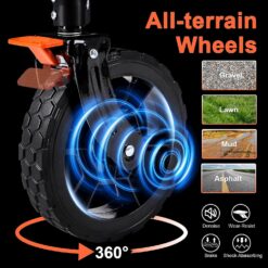 Navatiee Collapsible Folding Wagon, Heavy Duty Utility Beach Wagon Cart with Side Pocket and Brakes, Large Capacity Foldable Grocery Wagon for Garden Sports Outdoor Use, S1