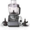 Ninja BN601 Professional Plus Food Processor, 1000 Peak Watts, 4 Functions for Chopping, Slicing, Purees & Dough with 9-Cup Processor Bowl, 3 Blades, Food Chute & Pusher, Silver