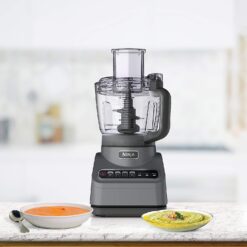 Ninja BN601 Professional Plus Food Processor, 1000 Peak Watts, 4 Functions for Chopping, Slicing, Purees & Dough with 9-Cup Processor Bowl, 3 Blades, Food Chute & Pusher, Silver