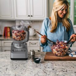 Ninja BN601 Professional Plus Food Processor, 1000 Peak Watts, 4 Functions for Chopping, Slicing, Purees & Dough with 9-Cup Processor Bowl, 3 Blades, Food Chute & Pusher, Silver