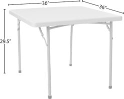 Office Star Resin Folding Table for Banquets, Picnics, and Parties, 36 Inch, Square