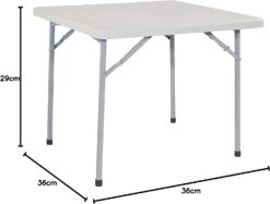 Office Star Resin Folding Table for Banquets, Picnics, and Parties, 36 Inch, Square