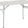 Office Star Resin Multipurpose Rectangle Folding Table for Indoor or Outdoor Use, 4 Feet x 2 Feet