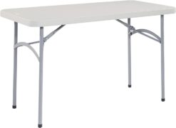 Office Star Resin Multipurpose Rectangle Folding Table for Indoor or Outdoor Use, 4 Feet x 2 Feet