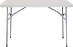 Office Star Resin Multipurpose Rectangle Folding Table for Indoor or Outdoor Use, 4 Feet x 2 Feet