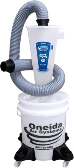 Oneida Air Systems Dust Deputy 2.5 Deluxe Cyclone Separator Kit: Portable Collector with Bucket for Wet/Dry Shop Vacuums (DD 2.5 Deluxe 5-Gal)