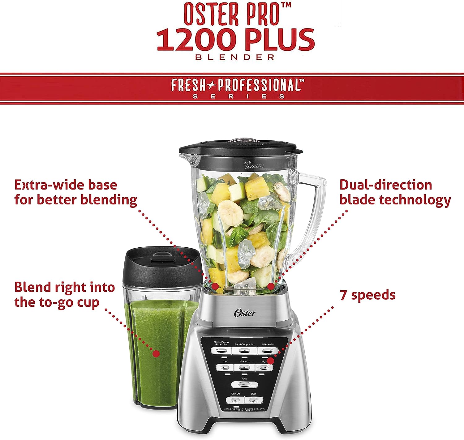 Oster 3-in-1 Blender and Food Processor System with 1200-Watt