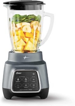 Oster Touchscreen Blender, 6-Speed, 6-Cup, Auto-program -for Smoothie,  Salsa, 800W, Multi-Function blender, 2143023 Silver/Gray