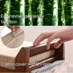 PETKABOO 2 Tier Shoe Bench, Shoe Rack with Hidden Drawer and Side Holder, Shoe Storage Bench Organizer for Entryway Hallway Living Room, Bamboo Material