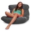 Posh Creations Laguna Lounger Bean Bag Chair, Kids, 3 ft, Charcoal Gray