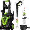 PowRyte Electric Pressure Washer, Foam Cannon, 2 Different Pressure Tips, Power Washer, 3500 PSI 2.4 GPM