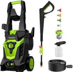 PowRyte Electric Pressure Washer, Foam Cannon, 4 Different Pressure Tips, Power Washer, 4000 PSI 2.6 GPM