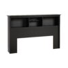 Prepac Freestanding Full/Queen Bookcase Headboard, Black