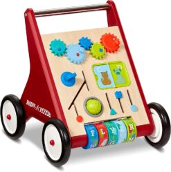 Radio Flyer Classic Push & Play Walker, Toddler Walker with Activity Play, Ages 1-4, Red Walker Toy
