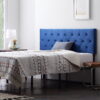 Rest Haven Tufted Velvet Upholstered Headboard, California King, Blue