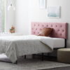 Rest Haven Tufted Velvet Upholstered Headboard, California King, Pink