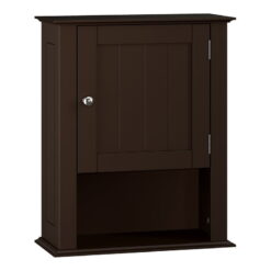 RiverRidge Home Ashland Collection Bath Single Door Wall Cabinet with Open Shelf, Espresso
