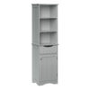 RiverRidge Home Ashland Tall Linen Storage Cabinet with Drawer, Gray