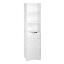 RiverRidge Home Ashland Tall Linen Storage Cabinet with Drawer, White