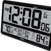 SHARP Atomic Clock - Never Needs Setting! –Easy to Read Numbers - IndoorOutdoor Temperature