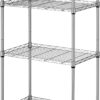 SINGAYE 4 Tier Adjustable Storage Shelf Metal Storage Rack Wire Shelving Unit 530Lbs Capacity 23.6" W x 14" D x 47.2" H for Laundry Bathroom Kitchen Silver