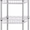 SINGAYE Storage Shelves, 6-Tier Wire Shelving Unit with Baskets Storage Rack Corner Shelf Shelving Adjustable Storage Shelf, Medium, 13.4" D x 13.4" W x 62.99" H,Silver