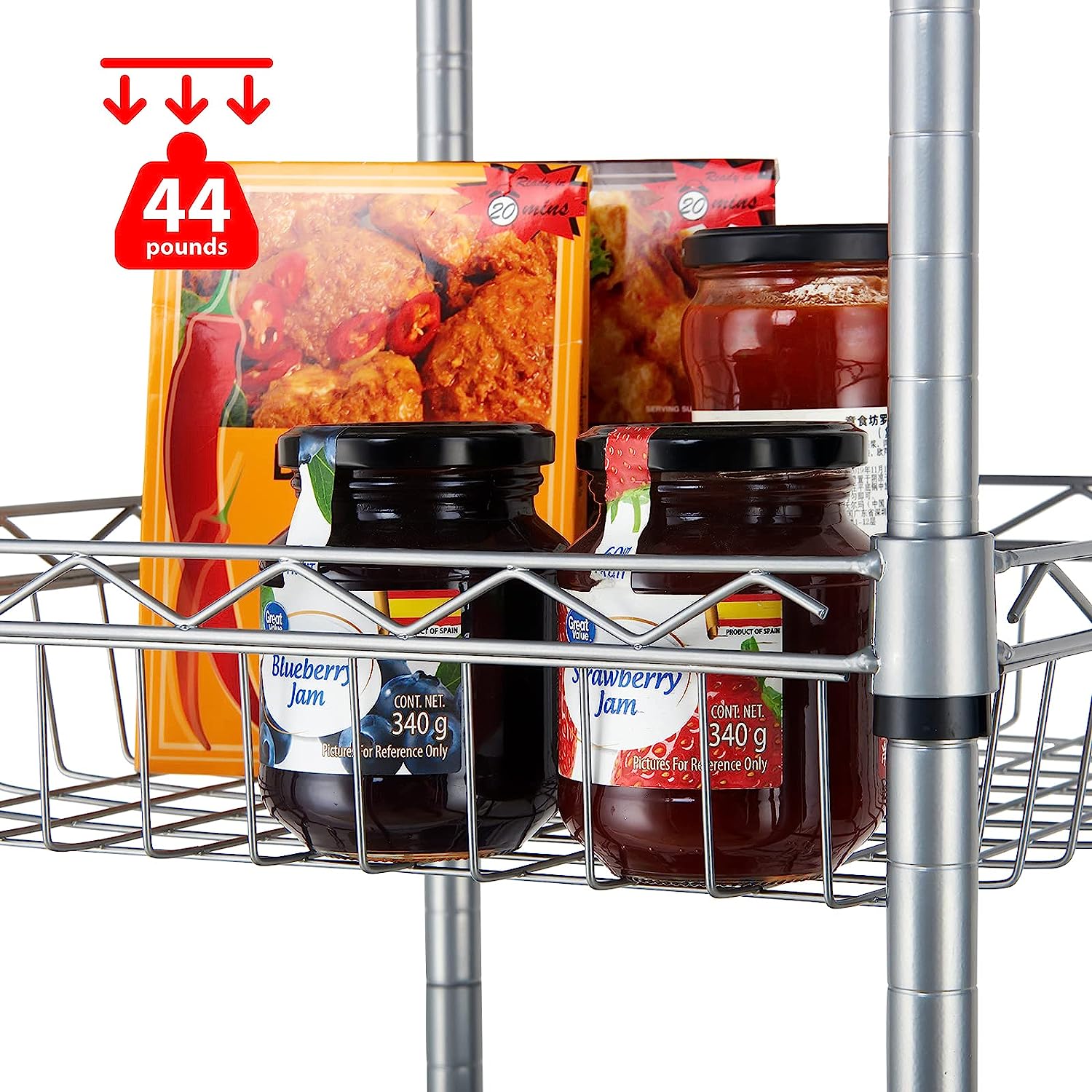 SINGAYE Storage Shelves, 6-Tier Wire Shelving Unit with Baskets Storage Rack Corner Shelf Shelving Adjustable Storage Shelf, 13.4 D x 13.4 W x 62.99 H,Silver3