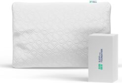 SLEEP IS THE FOUNDATION Gel Memory Foam Pillow for Sleeping - Adjustable & Cooling Pillow for Side Sleepers and All Sleeping Positions - Queen Size Pillow