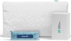 SLEEP IS THE FOUNDATION Shredded Memory Foam Pillow for Sleeping - Adjustable & Cooling Pillow for Side Sleepers and All Sleeping Positions - King Size Pillow