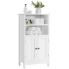 SMILE MART 5-Tier Wooden Bathroom Floor Cabinet, White