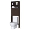 SMILE MART Over Toilet Storage Cabinet 2 Shelves for Bathroom, Espresso, 25’’L*8’’W*77’’H