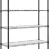 SONGMICS Garage Shelving, 6-Tier Wire Shelving Unit, Kitchen Storage Rack with Adjustable Shelves, Shelf Liners, 8 Hooks, Total Max. Load 528 lb, for Living Room, Garage, Black ULGR096B01