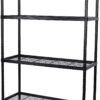 Seville Classics Solid Steel Wire Shelving Storage Unit Adjustable Shelves Organizer Rack, for Home, Kitchen, Office, Garage, Bedroom, Closet, Black, 4-Tier, 36" W x 14" D (UltraModern)