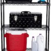 Seville Classics Solid Steel Wire Shelving Storage Unit Adjustable Shelves Organizer Rack, for Home, Kitchen, Office, Garage, Bedroom, Closet, Black, 5-Tier, 30" W x 14" D (New Model)