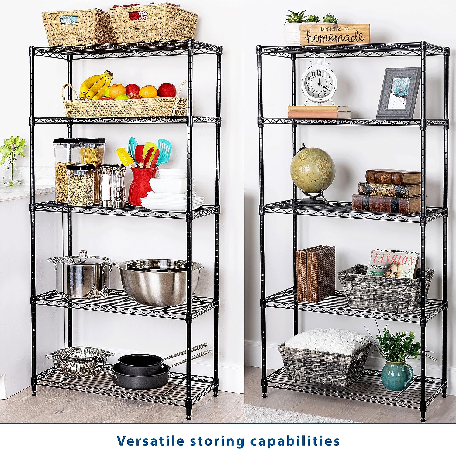 Seville Classics Solid Steel Wire Shelving Storage Unit Adjustable