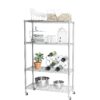Seville Classics Solid Steel Wire Shelving Storage Unit Adjustable Shelves Organizer Rack, for Home, Kitchen, Office, Garage, Bedroom, Closet, Silver, 4-Tier, 36" W x 14" D