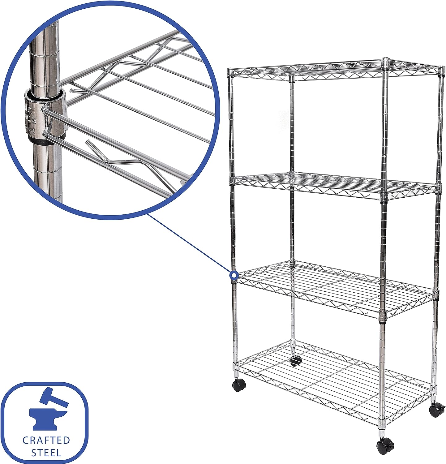 Seville Classics Solid Steel Wire Shelving Storage Unit Adjustable Shelves  Organizer Rack, for Home, Kitchen, Office, Garage, Bedroom, Closet, Black,  5-Tier, 30 W x 14 D (New Model)