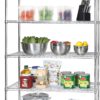 Seville Classics UltraDurable Heavy Duty NSF Solid Steel Wire Rack Storage Unit Organizer for Garage, Warehouse, Office, Restaurant, Classroom, Kitchen, 5-Tier Shelving, 48" W x 18" D