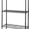 Seville Classics UltraDurable Heavy Duty NSF Solid Steel Wire Rack Storage Unit, Organizer for Garage, Warehouse, Office, Restaurant, Classroom, Kitchen, Black, 5-Tier Shelving, 36" W x 14" D