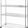 Seville Classics UltraDurable Heavy Duty NSF Solid Steel Wire Rack Storage Unit, Organizer for Garage, Warehouse, Office, Restaurant, Classroom, Kitchen, Steel, 4-Tier Shelving, 60" W x 24" D