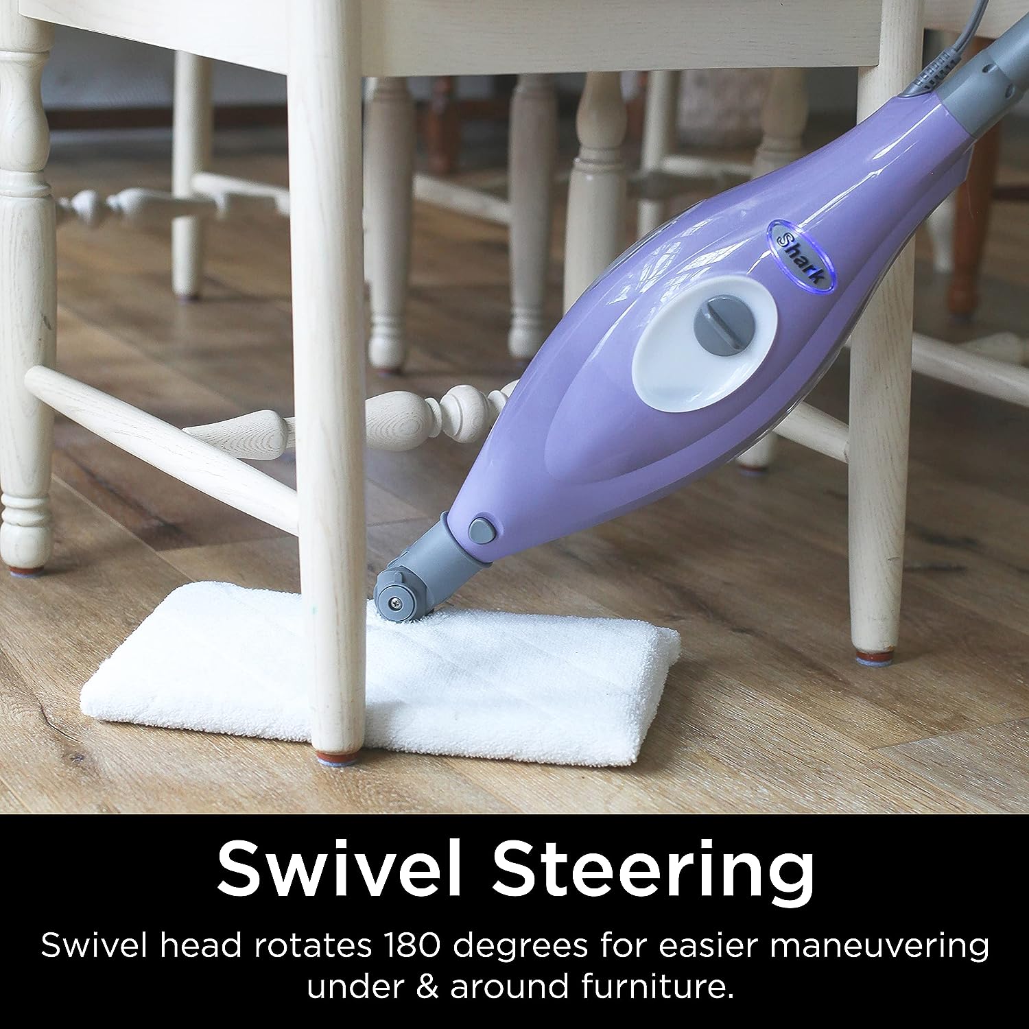 Shark S3501 Steam Pocket Mop Hard Floor Cleaner, With Rectangle Head and 2  Washable Pads, Easy Maneuvering, Quick Drying, Soft-Grip Handle and  Powerful Steam, Purple