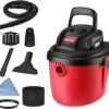 Shop-Vac 2.5 Gallon 2.5 Peak HP Wet/Dry Vacuum, Portable Compact Shop Vacuum with Collapsible Handle Wall Bracket & Multifunctional Attachments for Home, Jobsite. 2036000