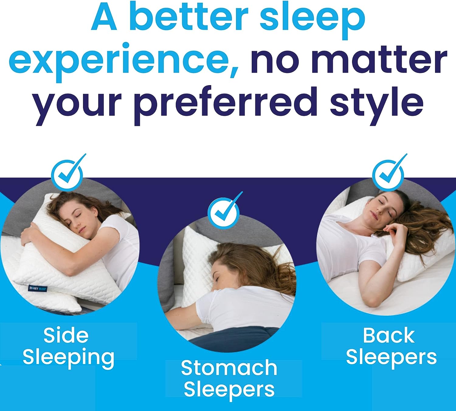Sidney Sleep Bed Pillow for Side and Back Sleepers - Adjustable Filling - Memory Foam Pillow for Neck and Shoulder Pain - Customizable Loft - King Size - Additional Foam Bag Included (King, Grey)3