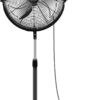 Simple Deluxe 20 Inch Pedestal Standing Fan, High Velocity, Heavy Duty Metal For Industrial, Commercial, Residential, Greenhouse Use, Black