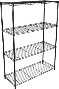 Simple Deluxe 4-Tier Heavy Duty Storage Shelving Unit, Black, 36Lx14Wx54H inch, 1 Pack