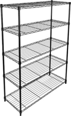 Simple Deluxe 5-Tier Heavy Duty Storage Shelving Unit, Black, 36Lx14Wx60H inch, 1 Pack
