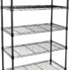 Simple Deluxe Heavy Duty 5-Shelf Shelving Unit,Plug Version, 29.92" D x 13.98" W x 62.99" H, Black, 5 Tier (HKSHLF29146105GLITEV2)