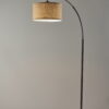 Simplee Adesso Burlap Arc Floor Lamp, Antique Bronze