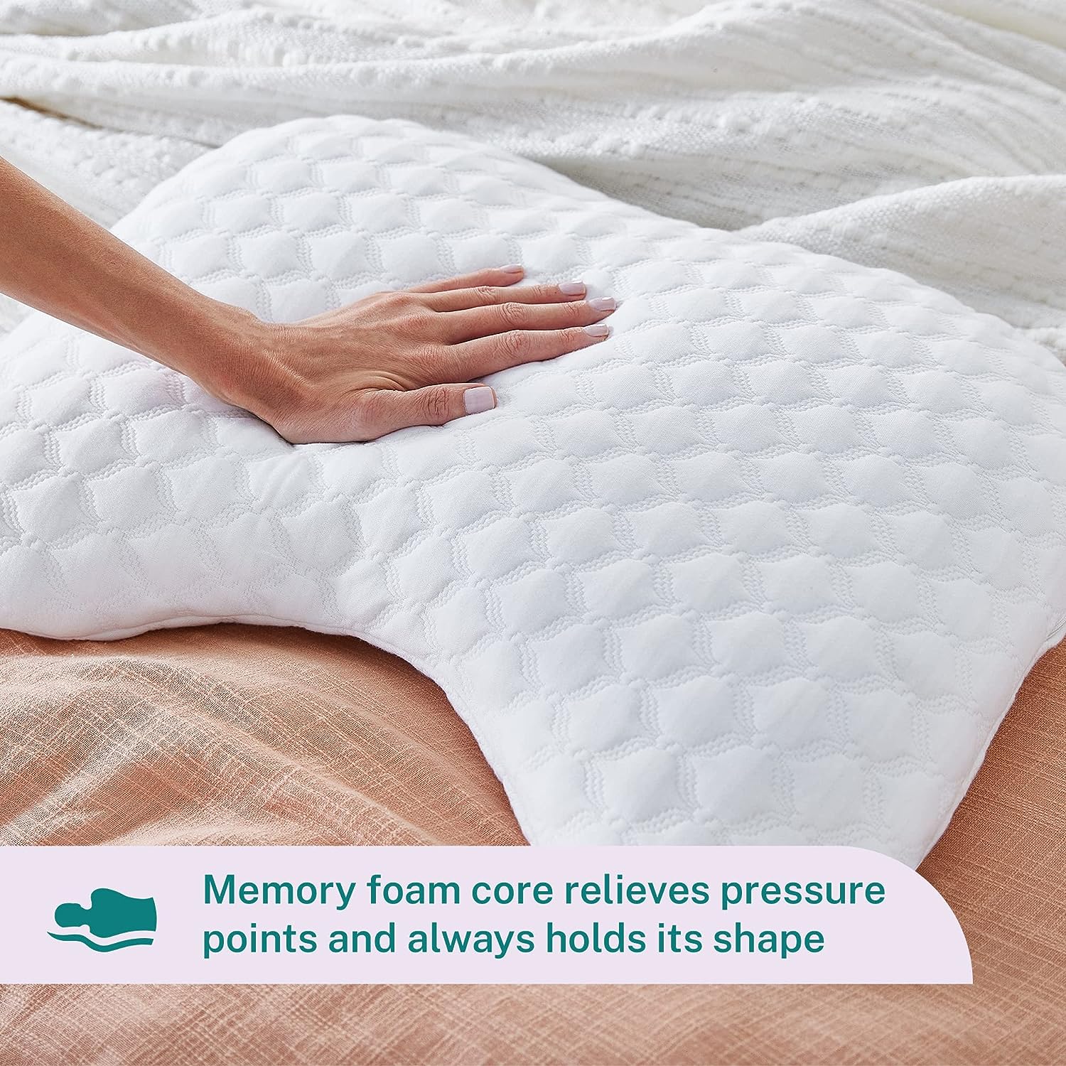 Memory Foam Pillow Standard Size Neck & Back Support Pillow for